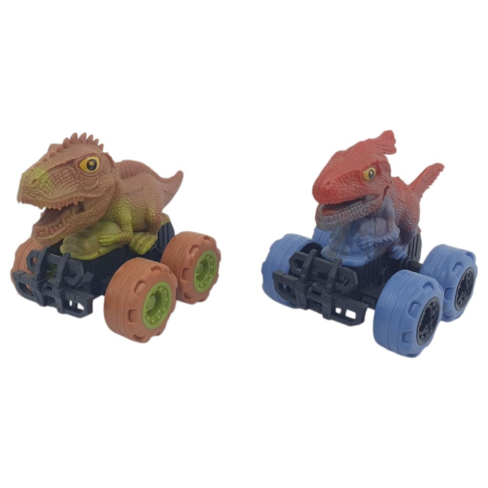 Sürtmeli Dinazor Arabalar 2'Li - 12 Cm - Stegosaurus & Parasaurolophus