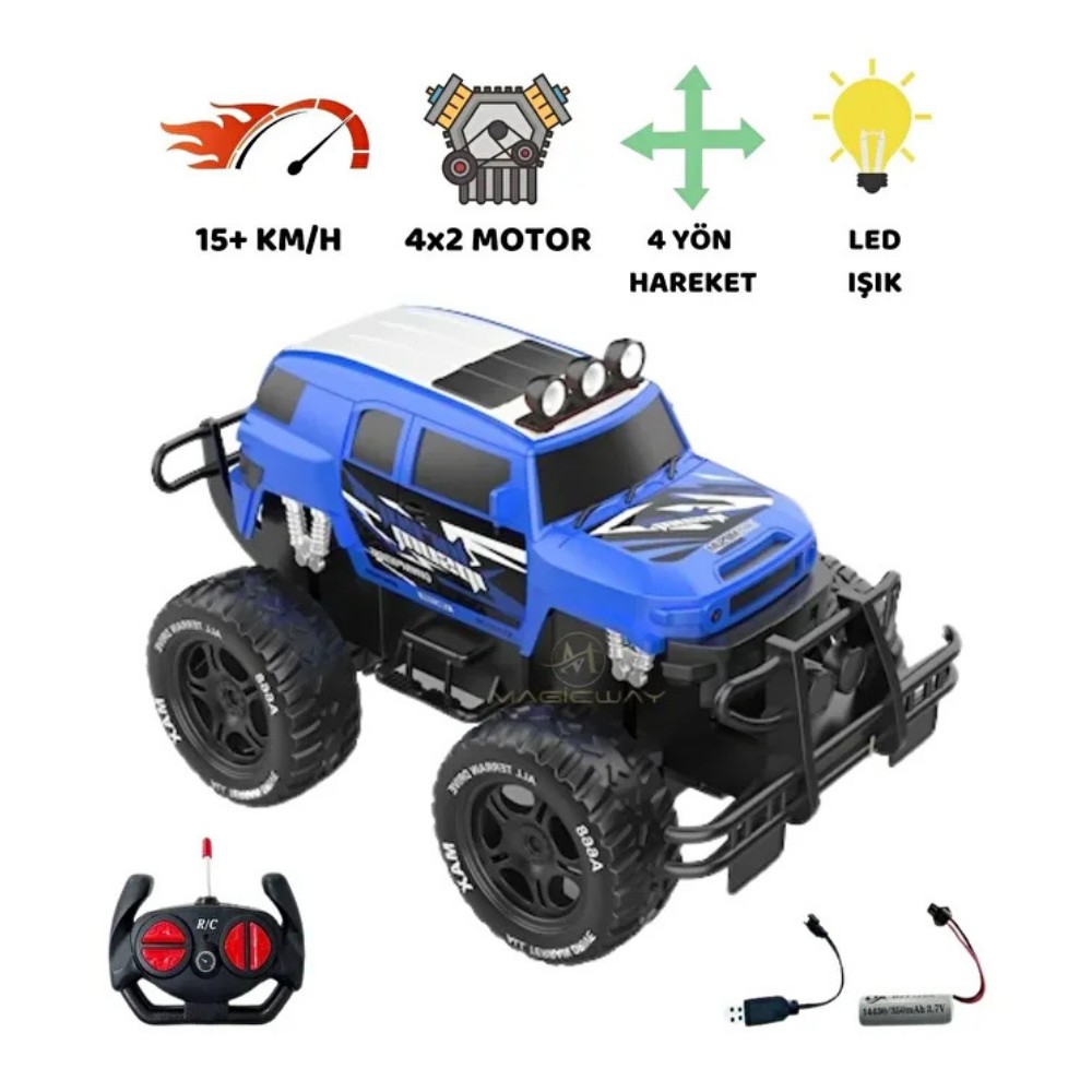 Uzaktan Kumandalı Şarjlı Off - Road Aracı U/K 1/12 - Mavi