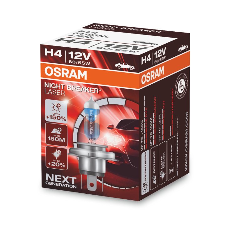 Osram H4 12v 55/60w %150 Güçlü %20 Beyaz ışık 64193 Nl
