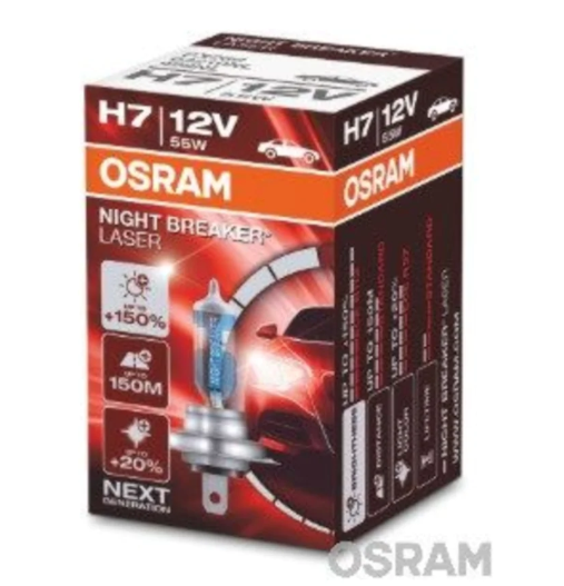 Osram H7 12v 55w %150 Güçlü %20 Beyaz ışık 64210 Nl