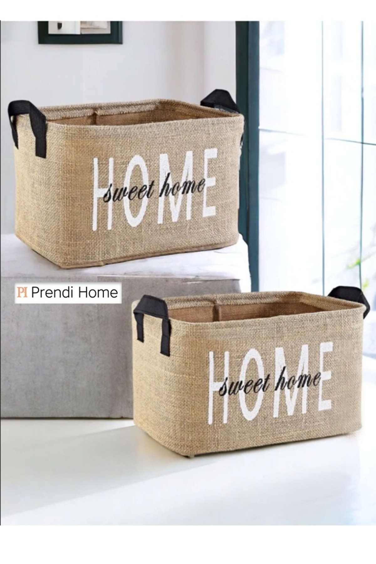 2'li Home Set Jüt, Dolap Içi Çamaşır Çocuk Odası Oyuncak Düzenleyici Katlanır, Saklama Sepeti Organizer