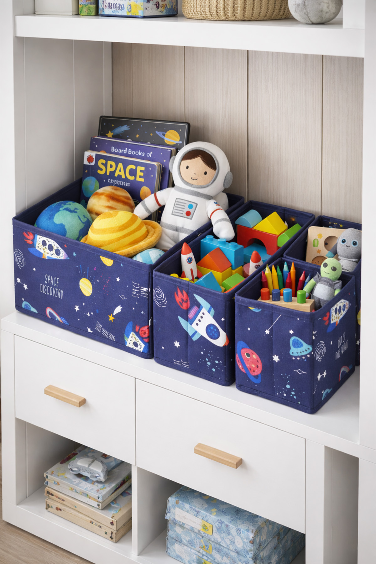 4'lü Uzay Desenli Çekmece İçi Düzenleyici Organizer Set