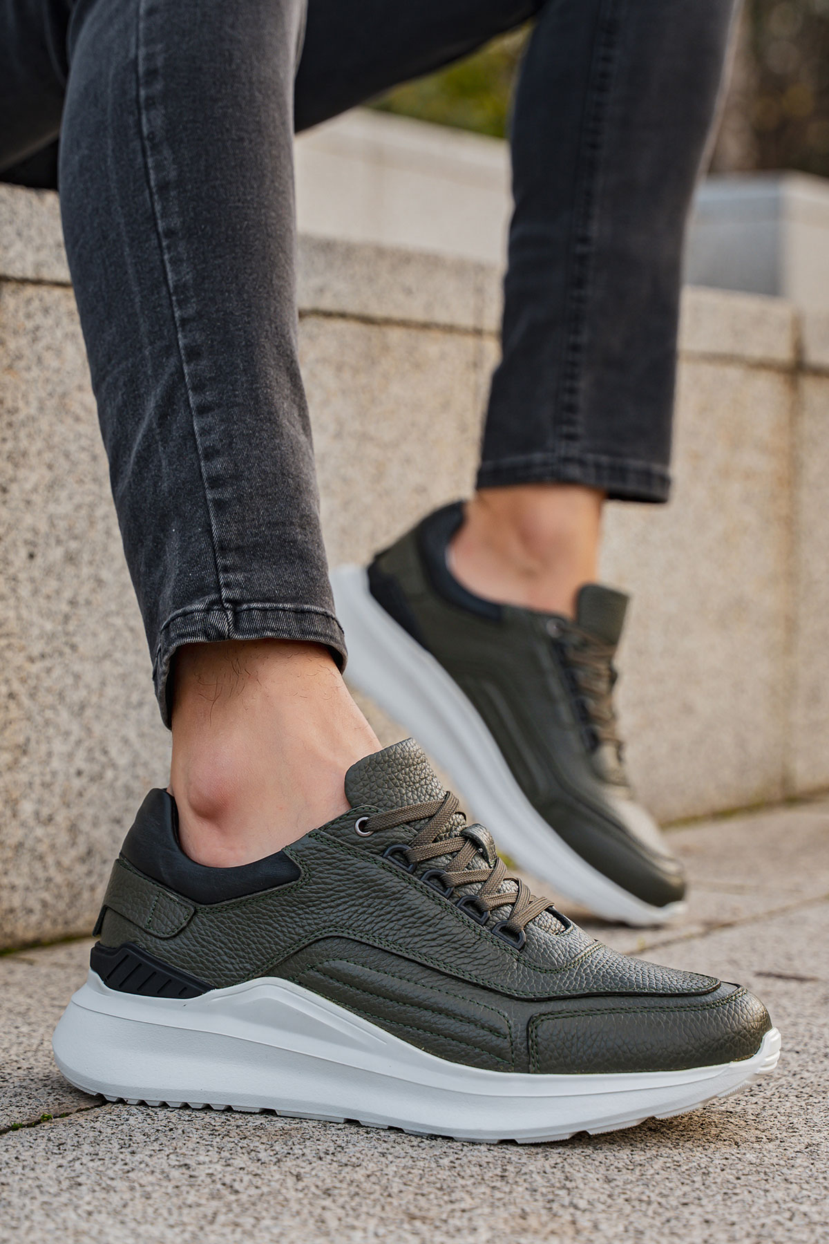 Erkek Hakiki Deri Comfort Sneakers