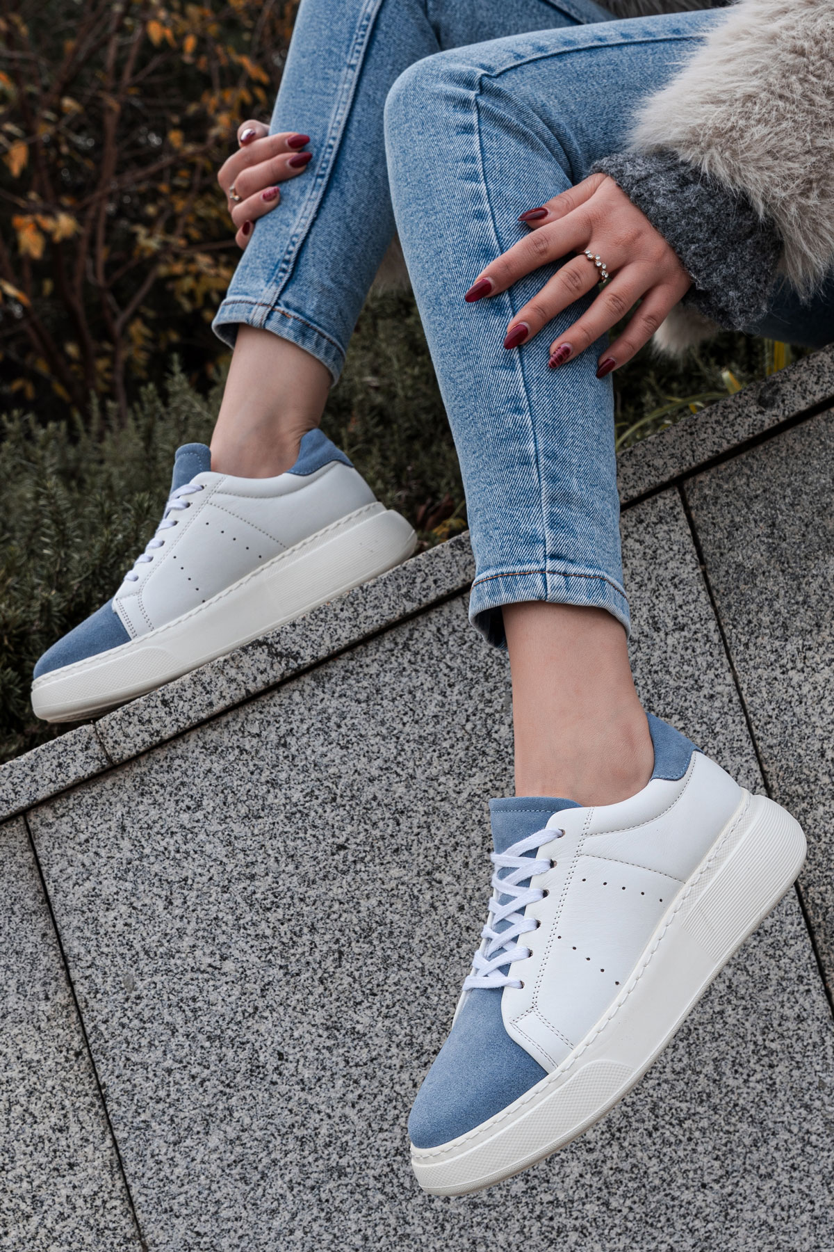 Женские кроссовки из натуральной кожи и замши