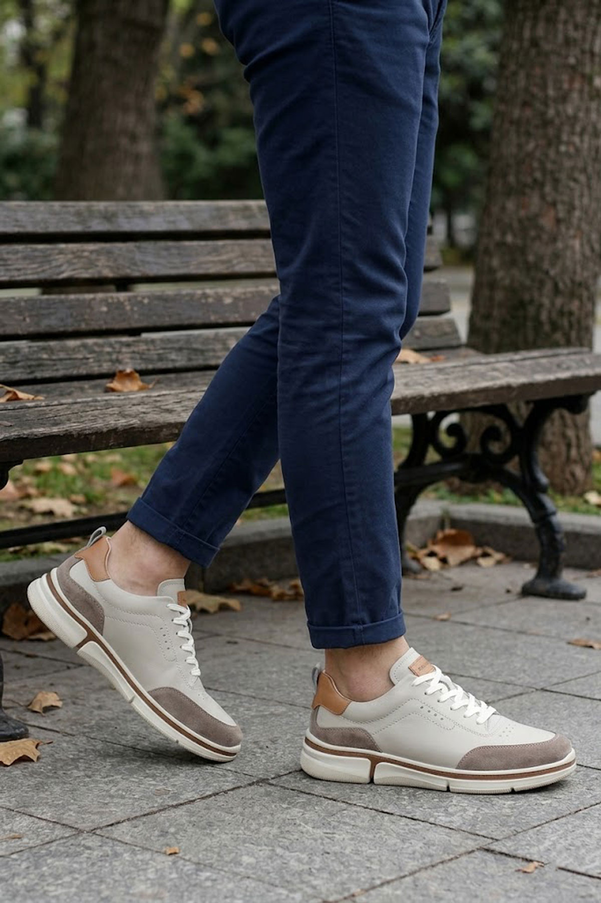 Bağcıklı Erkek Sneaker Hakiki Deri İç Dış  EVA Taban