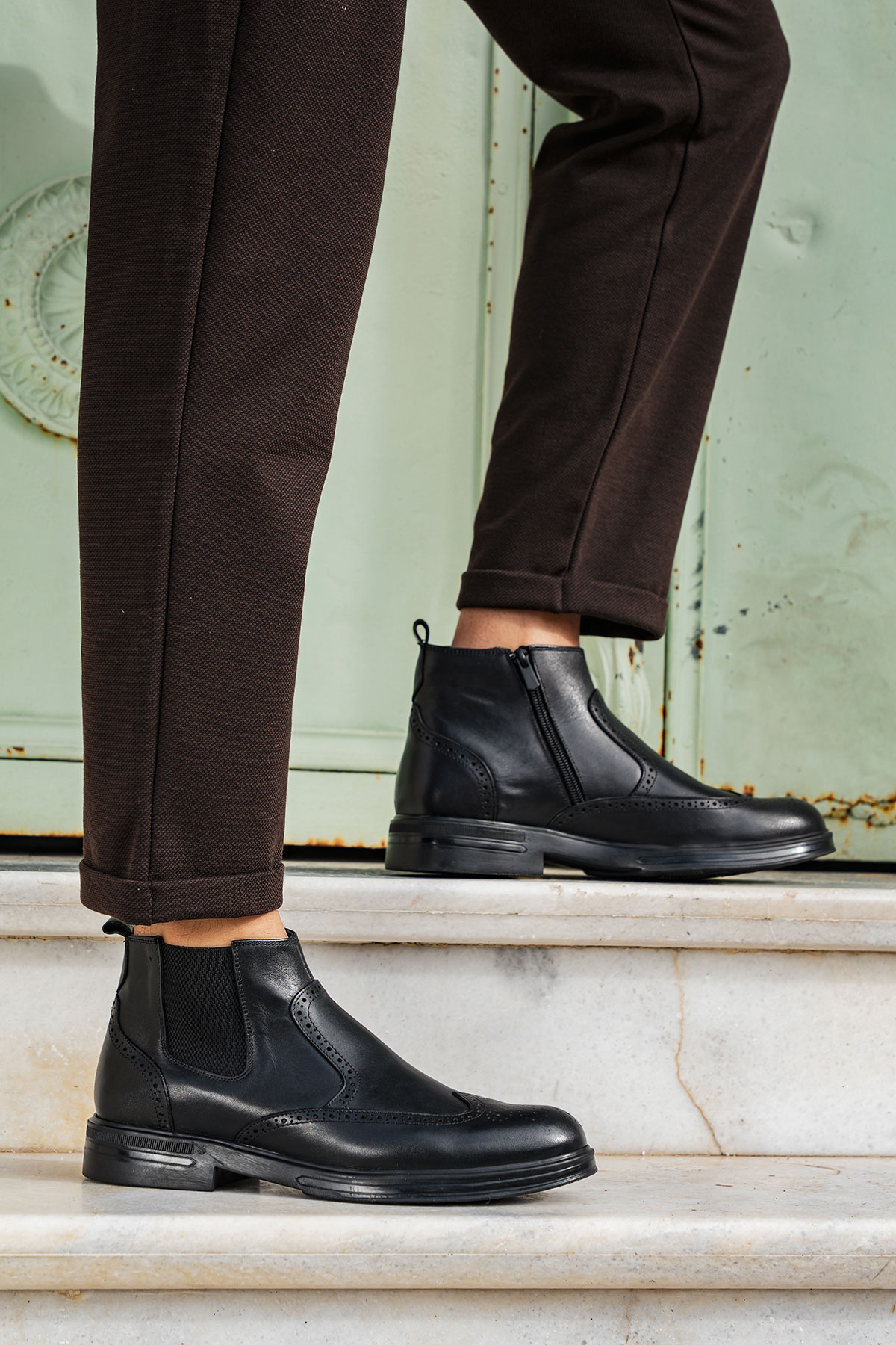 Мужские ботинки челси из натуральной кожи