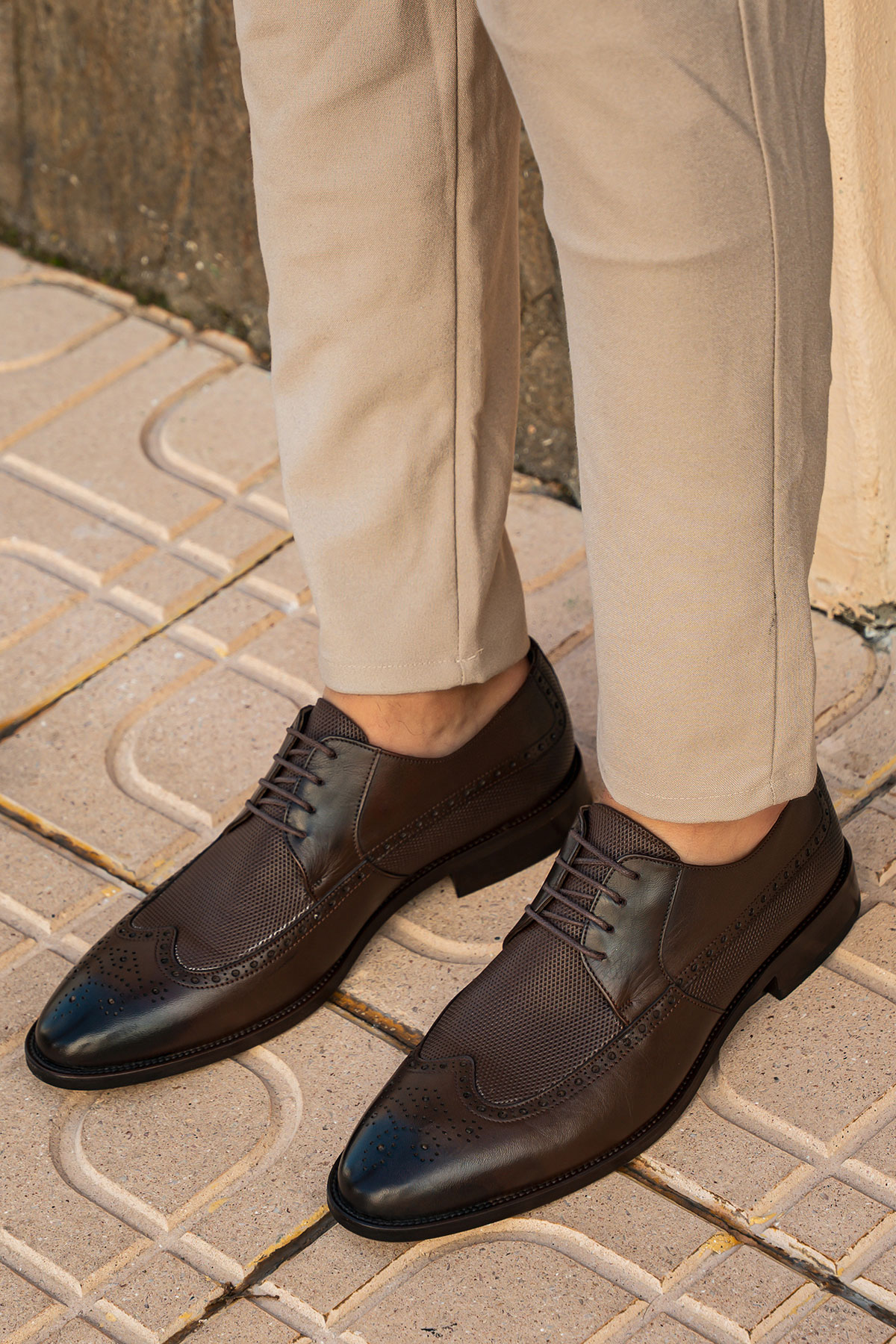 حذاء كلاسيكي رجالي من الجلد الطبيعي