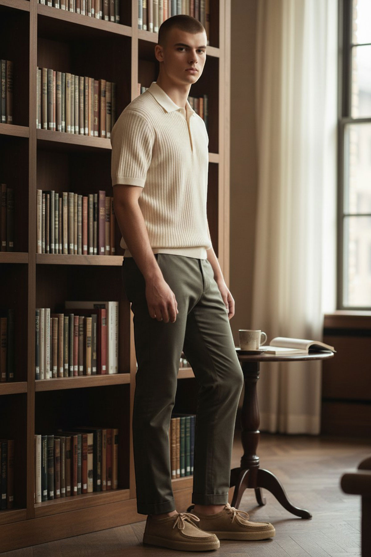 حذاء لوفر كاجوال رجالي من الشامواه الطبيعي