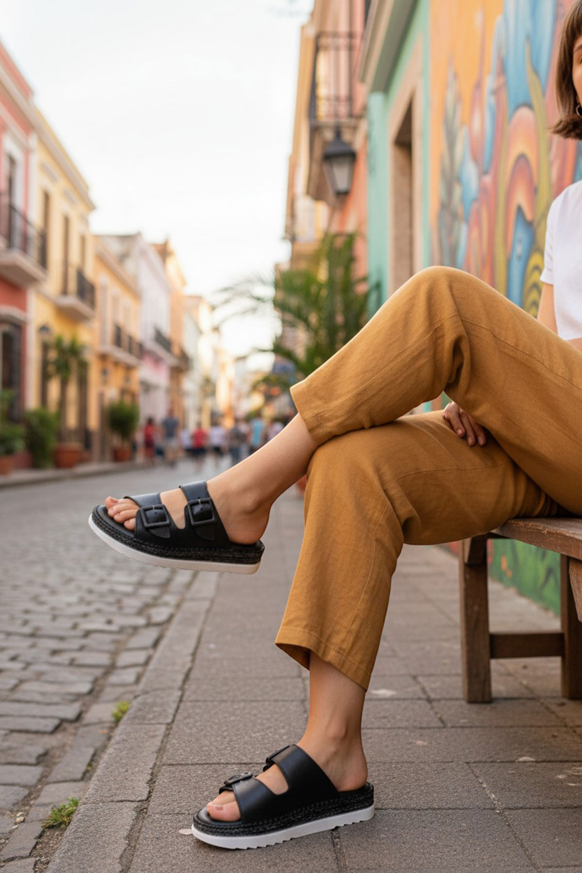 Kalın Tabanlı Hakiki Deri Kadın Terlik