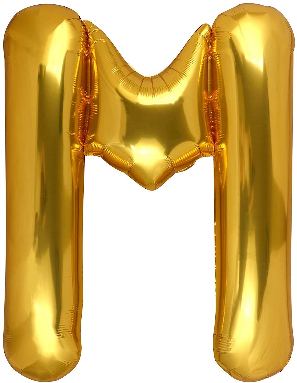 1 Metre Harf Folyo Balon Altın Renk M Harf 100Cm 40İnç