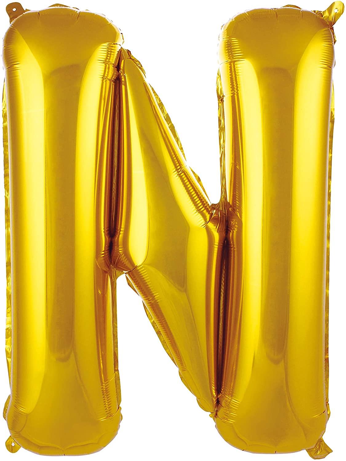 1 Metre Harf Folyo Balon Altın Renk N Harf 100Cm 40İnç