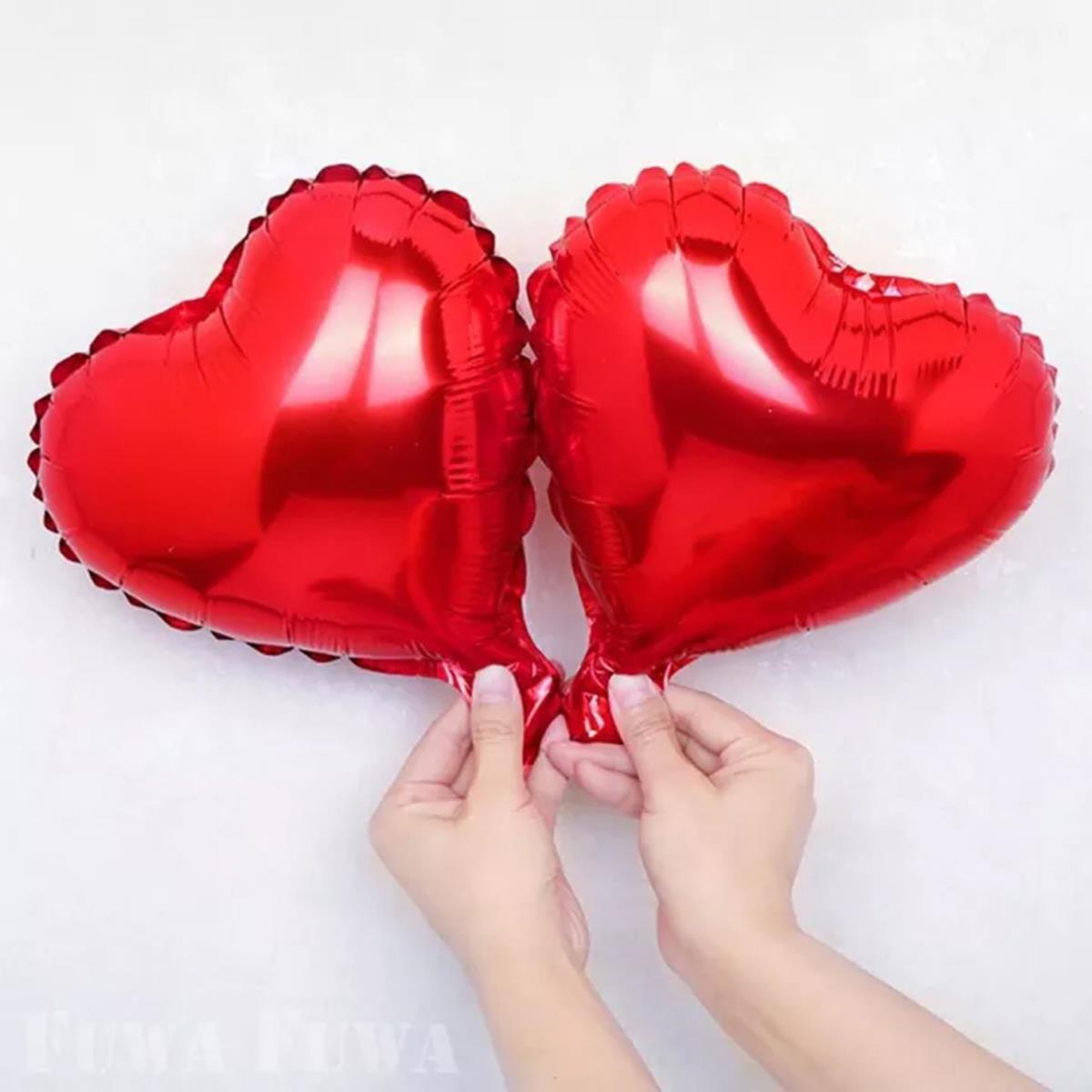 Folyo Kalp Balon 10inch 25cm Kırmızı 2li paket
