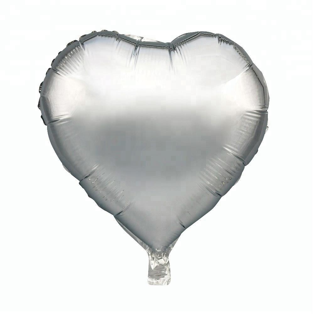 Kalp Şekilli Folyo Balon Gümüş Renk 34 İnch 86Cm