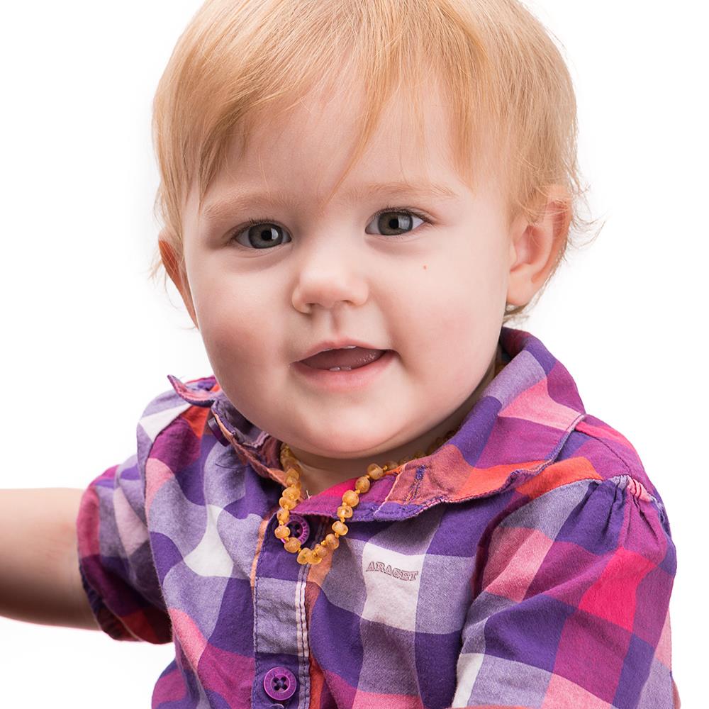 Kehribar Bebek Diş Kolyesi Baltık Amber Bal Renk Sertifikalı