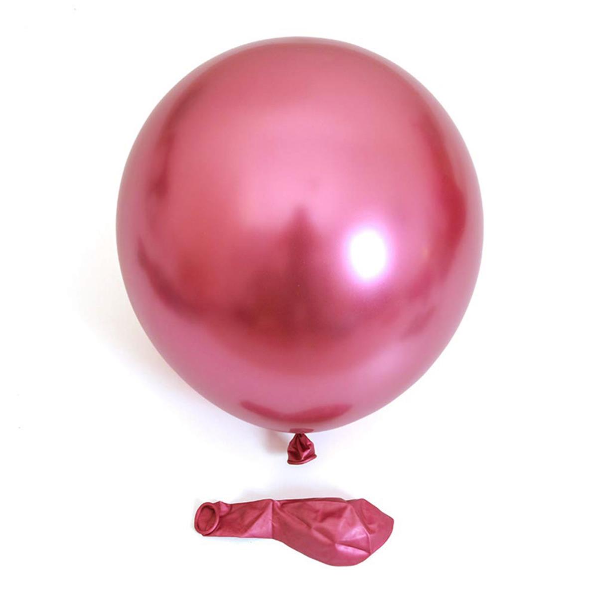 Krom Parlak Balon 12 Inç Kırmızı Renk 30 Cm Mirror Ayna Balon 5 Ad
