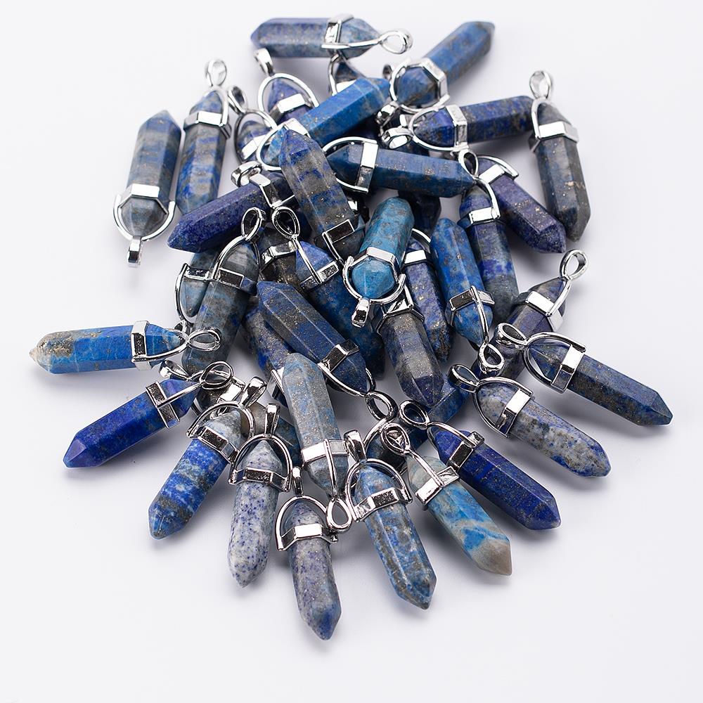 Lapis Lazuli Zihin Taşı Doğal Taş Çivi  Kolye İpli Model Kod-12