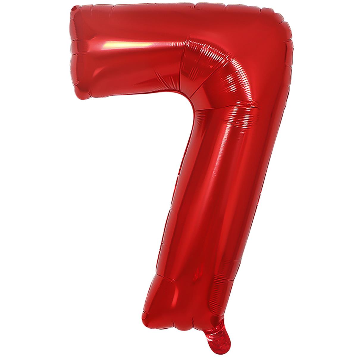 Rakam Folyo Balon Kırmızı 7 Rakamı 32inç 80cm