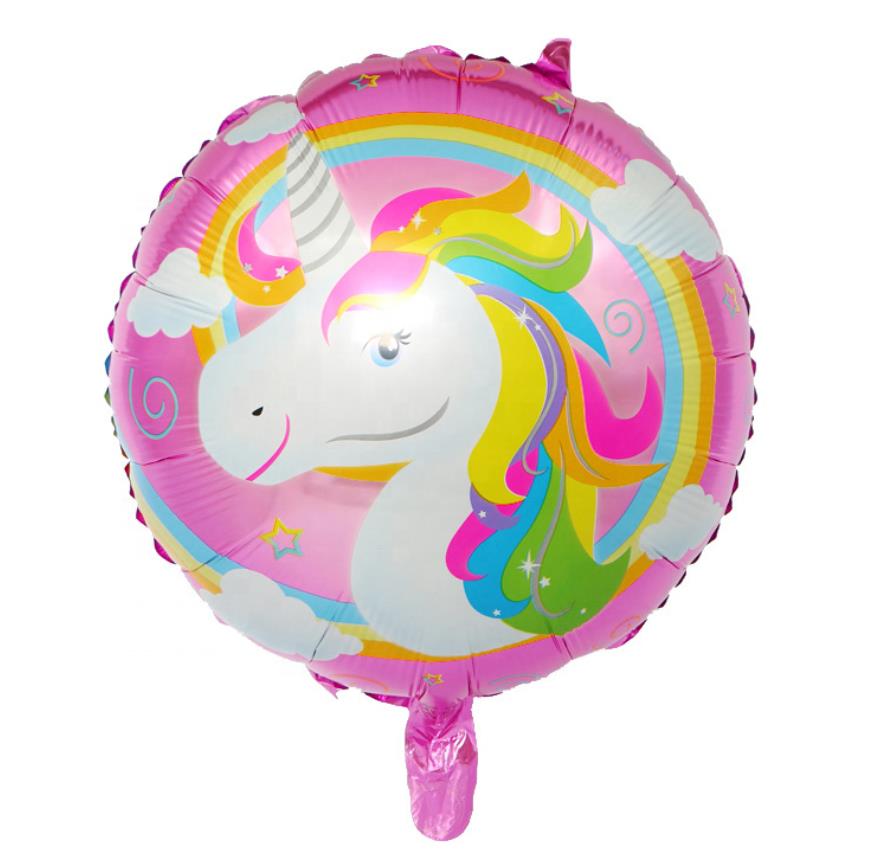 Unicorn Baskılı Yuvarlak Folyo Balon 18İnc 45Cm