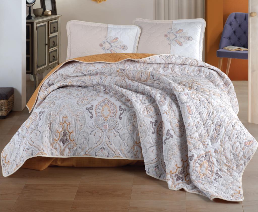 Clasy Çift Kişilik Yatak Örtüsü Aramis V1 Hardal