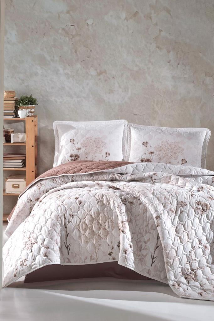 Clasy Çift Kişilik Yatak Örtüsü Ludi V1 Kahve