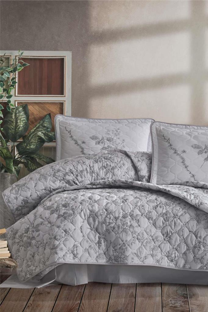 Clasy Çift Kişilik Yatak Örtüsü Messina V1 Gri
