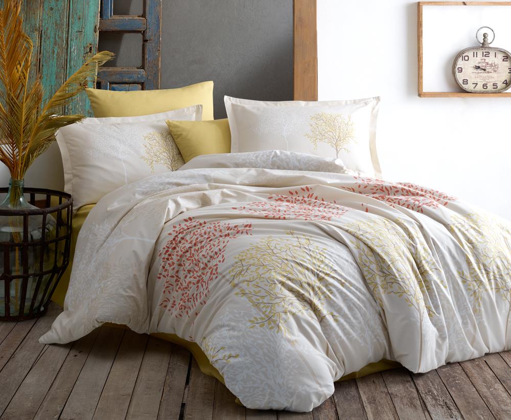 Clasy Ranforce Nevresim Takımı Çift Kişilik Adrasan v1 Bej