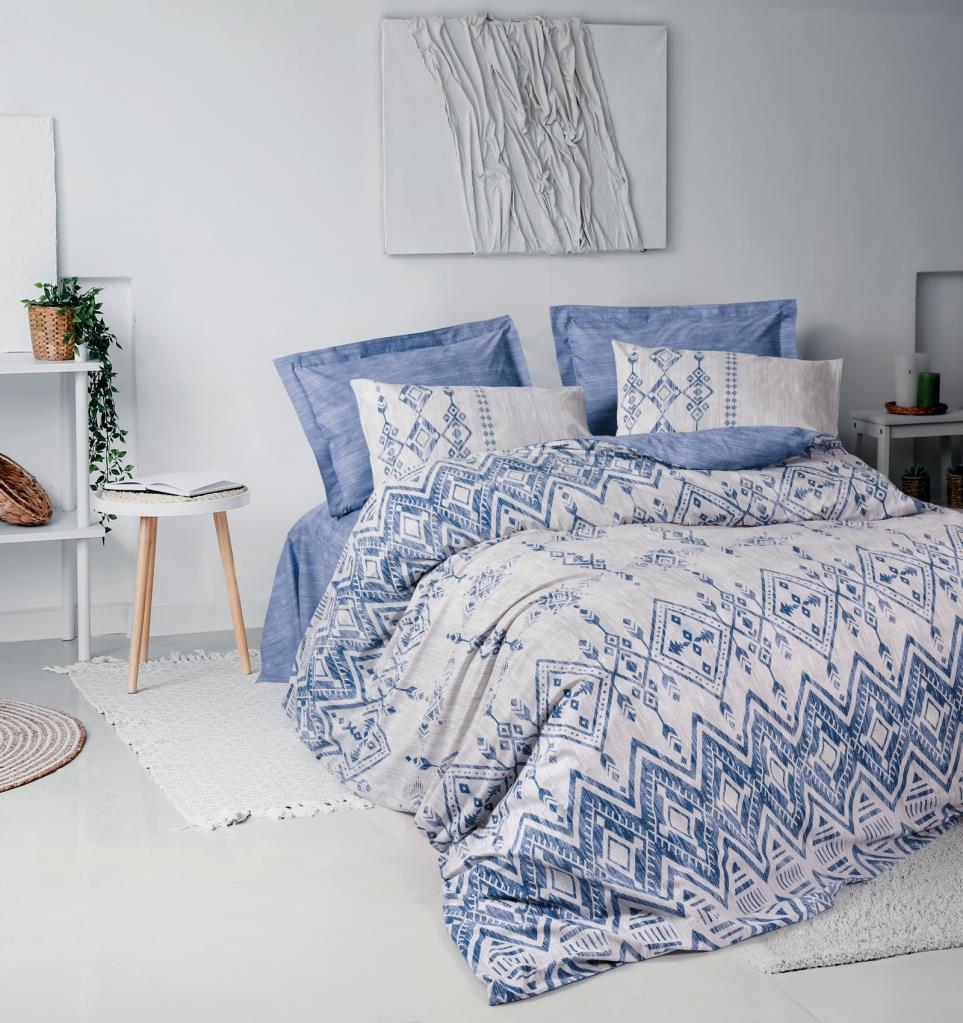 Cotton Box Ranforce Nevresim Takımı Çift Kişilik Cleo Mavi