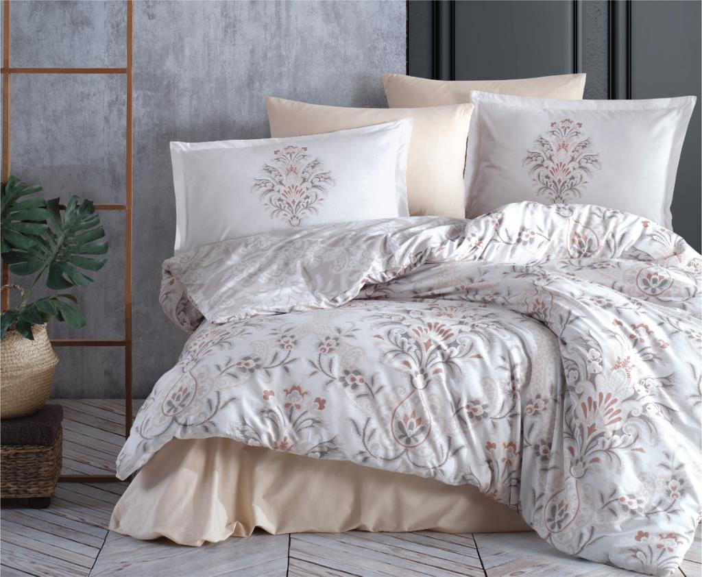 Clasy Ranforce Nevresim Takımı Çift Kişilik Liya v2 Bej