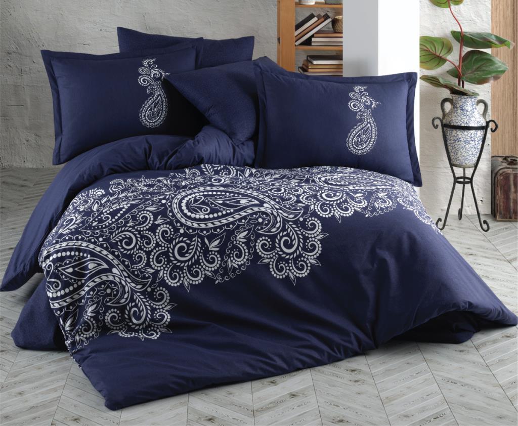 Clasy Ranforce Nevresim Takımı Çift Kişilik Nilla v1 Lacivert