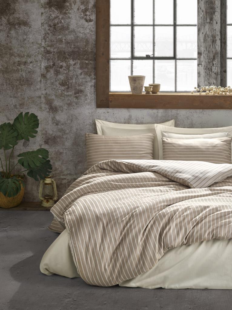 Cotton Box Çift Kişilik Bambu Saten Nevresim Takımı Vizon