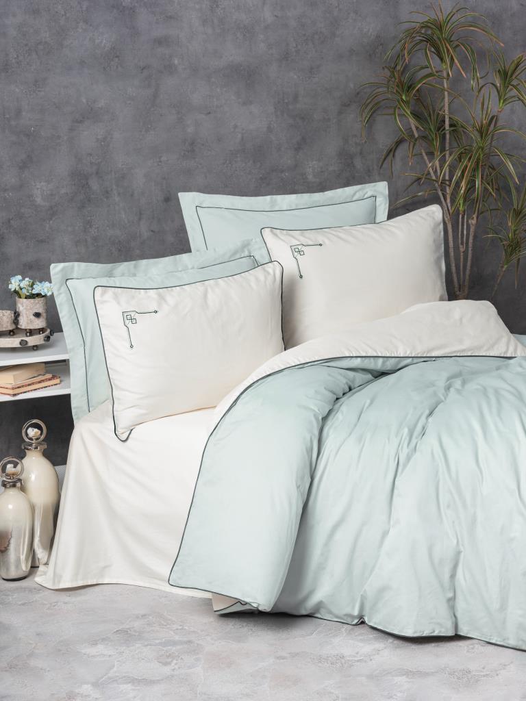 Cotton Box Çift Kişilik Elit Saten Nevresim Takımı Vanko Mint