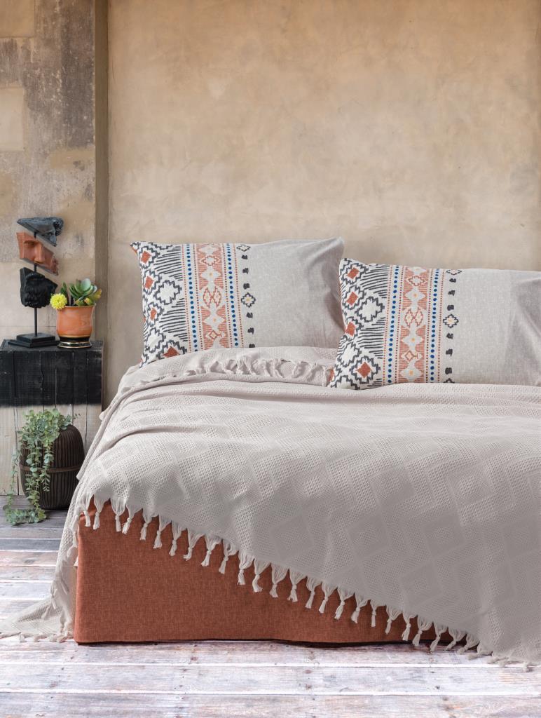 Cotton Box Çift Kişilik Jakarlı Pike Takımı Origin Taş