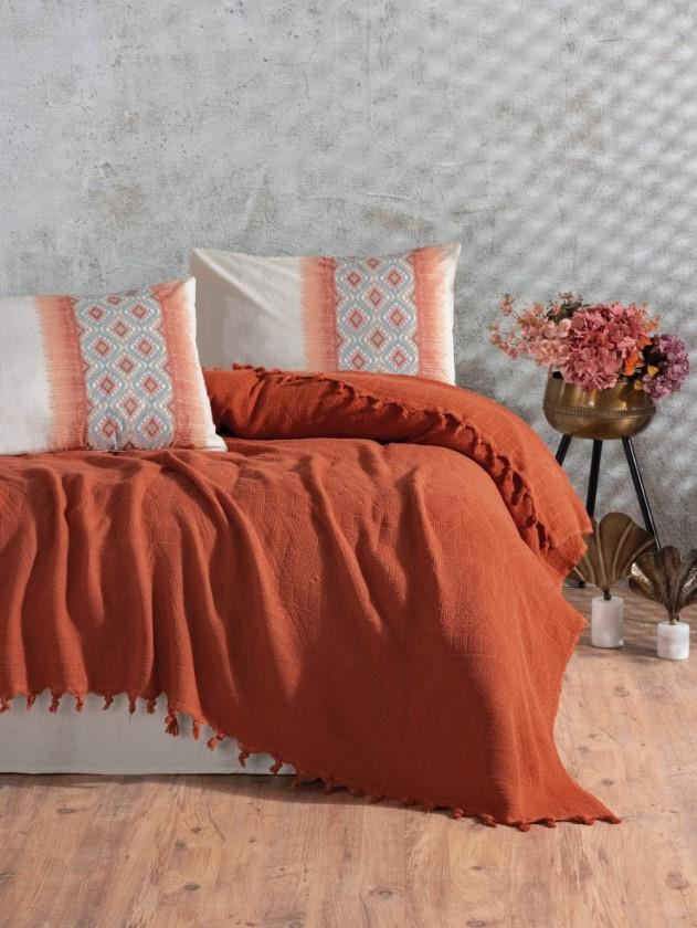 Cotton Box Çift Kişilik Jakarlı Pike Takımı Papina Tarçın