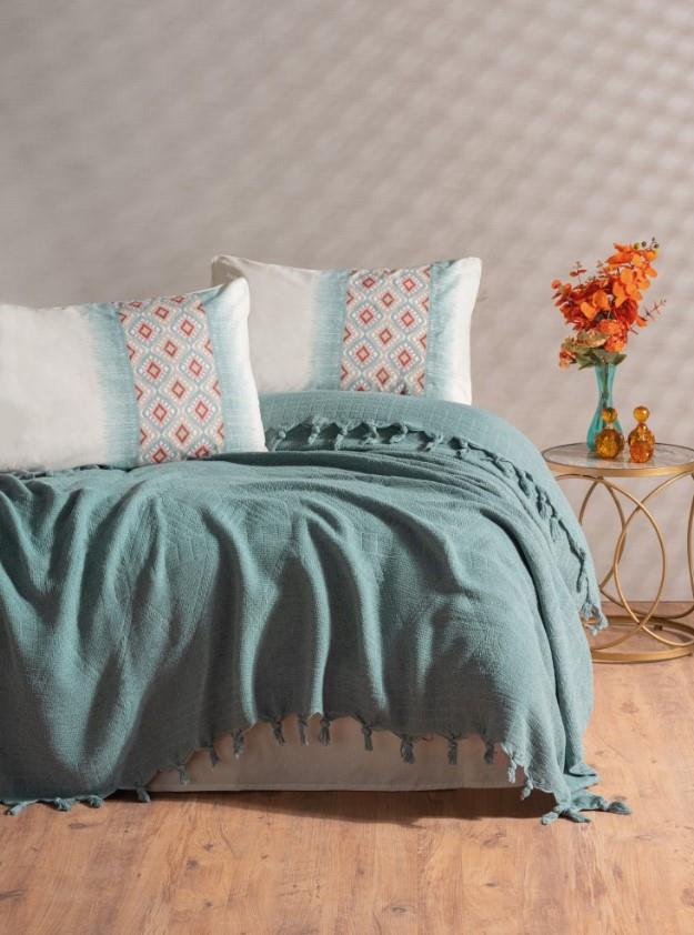 Cotton Box Çift Kişilik Jakarlı Pike Takımı Papina Mint