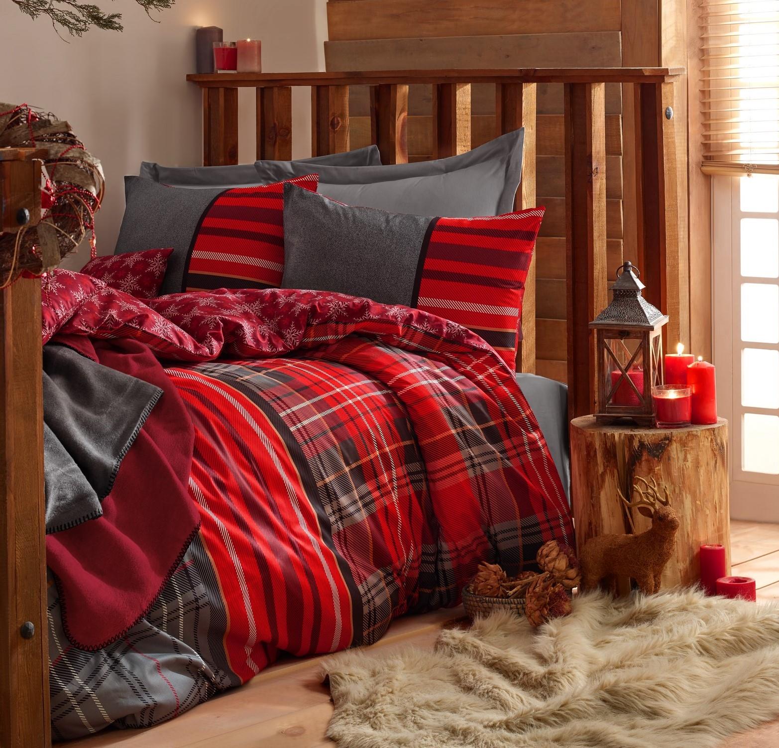 Cotton Box Çift Kişilik Masculine Nevresim Takımı Santa Gri