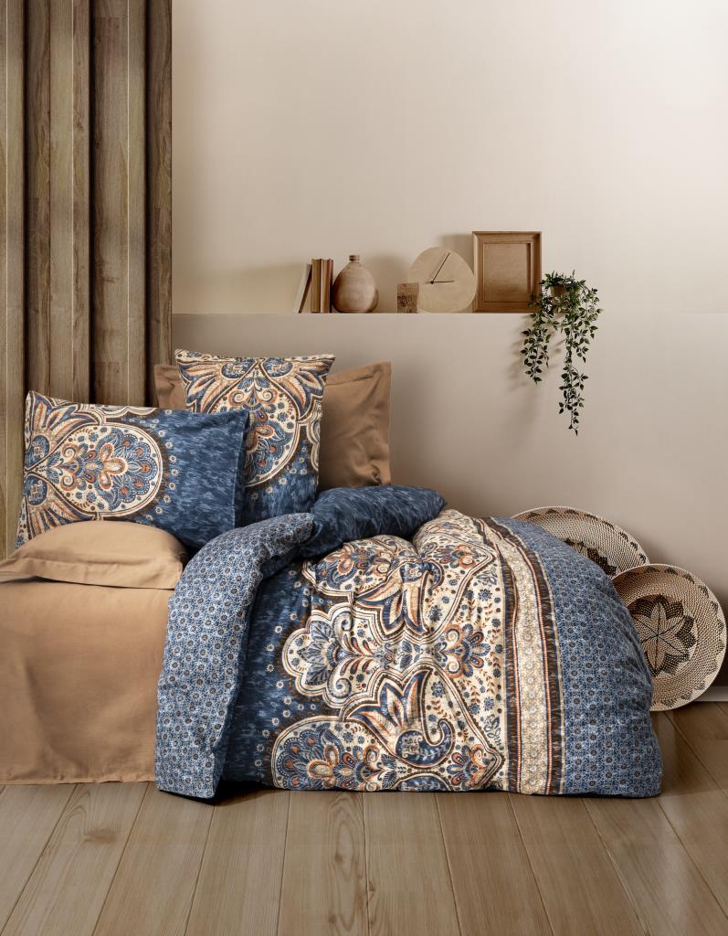 Cotton Box Çift Kişilik Saten Nevresim Takımı Ezra Kahve