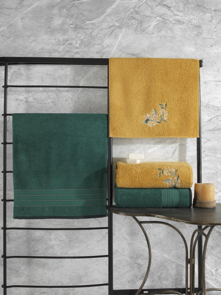 Cotton Box Colorful %100 Pamuk Hamam Havlu Seti Yeşil Sarı