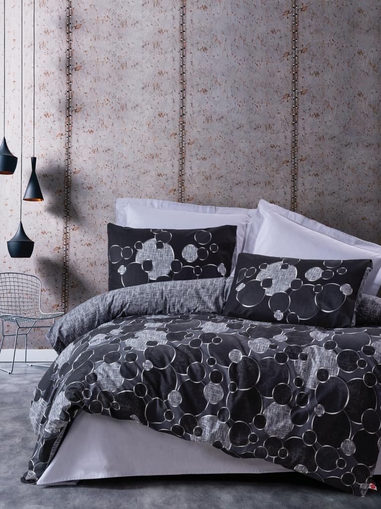Cotton Box Dark Çift Kişilik Nevresim Takımı Raound Gri