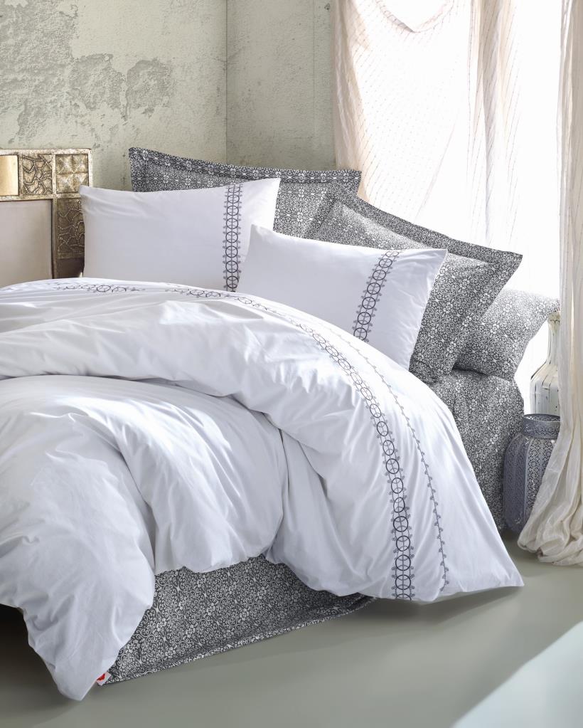 Cotton Box Majestic Seri Çift Kişilik Nevresim Takımı Paola Gri
