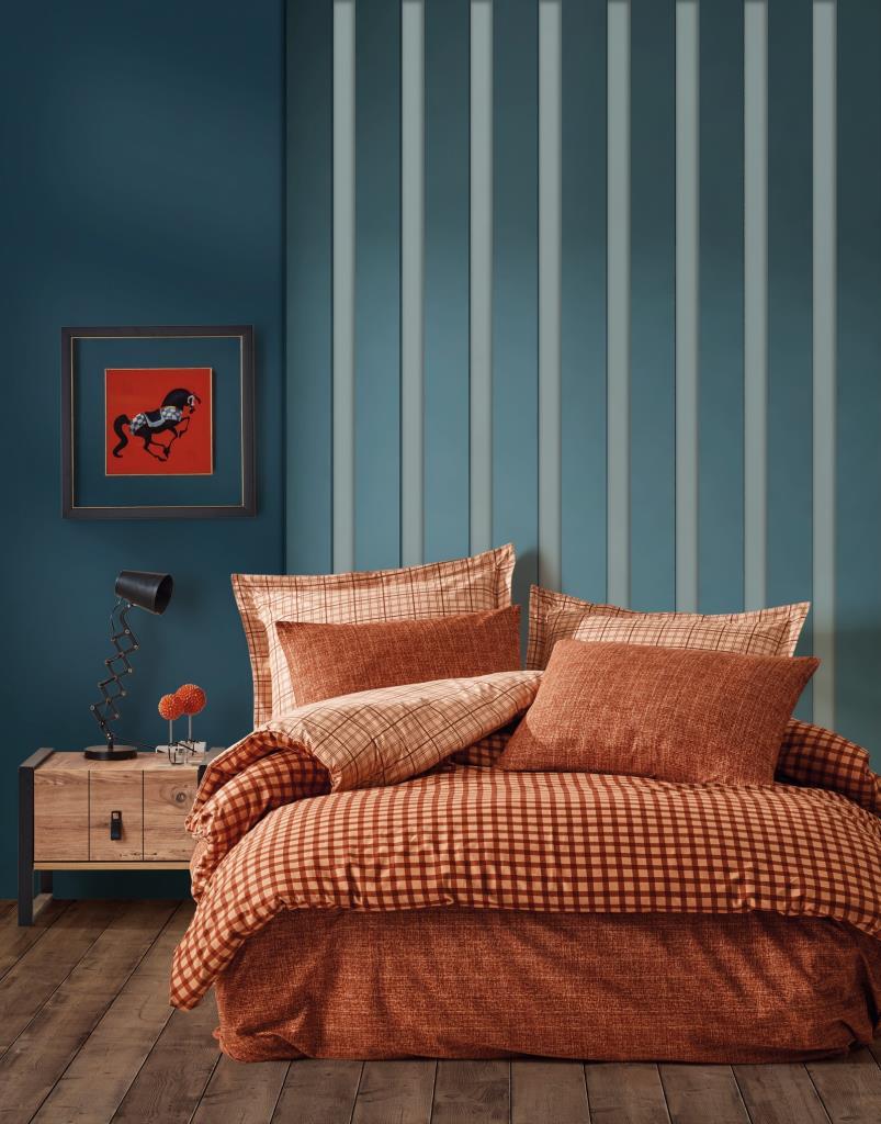 Cotton Box Modern Çift Kişilik Nevresim Takımı Rane Kahve