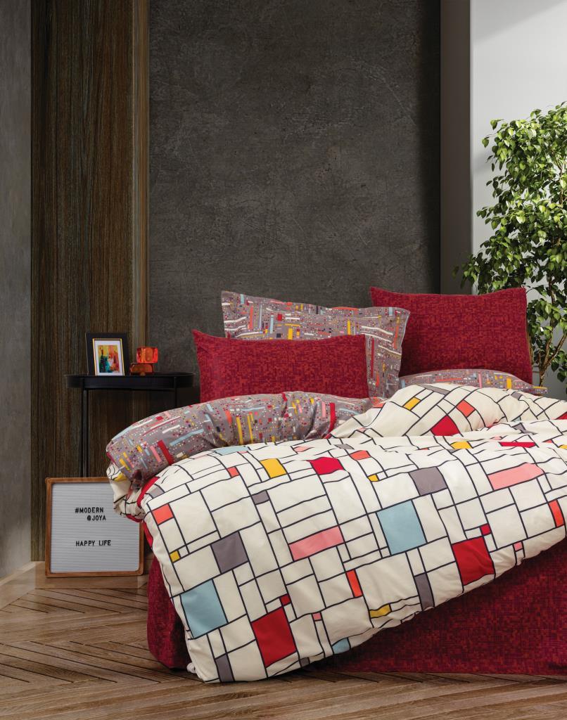 Cotton Box Modern Çift Kişilik Nevresim Takımı Joya Bordo