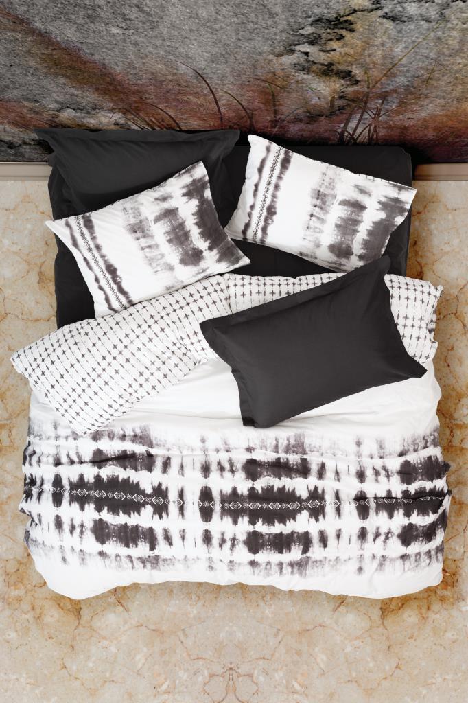 Cotton Box Mist Çift Kişilik Nevresim Takımı Shower Siyah