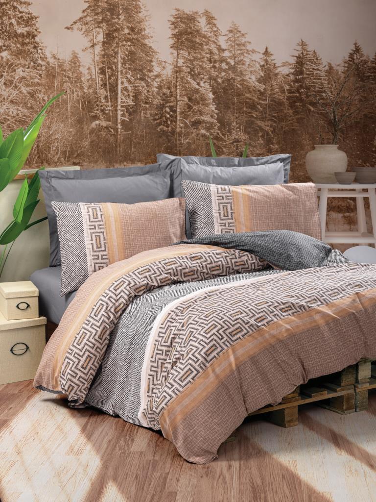 Cotton Box Toprak Vertu Antrasit Çift Kişilik Nevresim Takımı