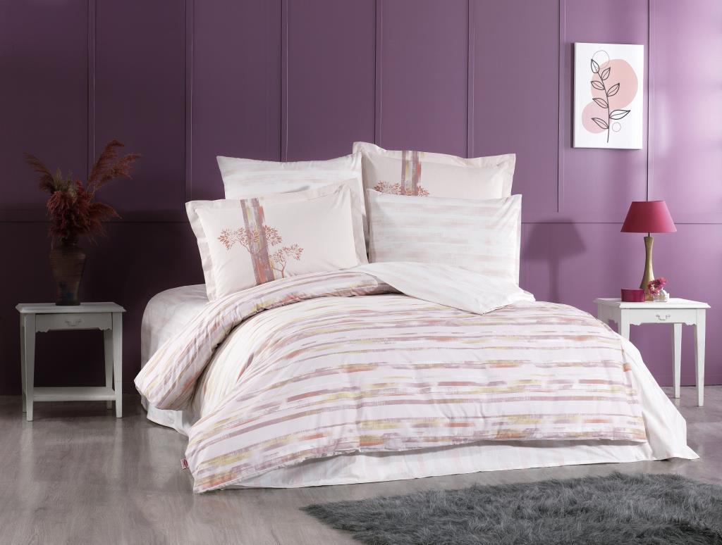 Hobby Çift Kişilik Poplin Nevresim Blossom Kahve