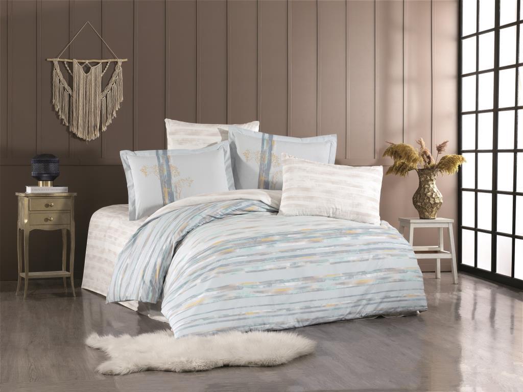 Hobby Çift Kişilik Poplin Nevresim Blossom Turkuaz