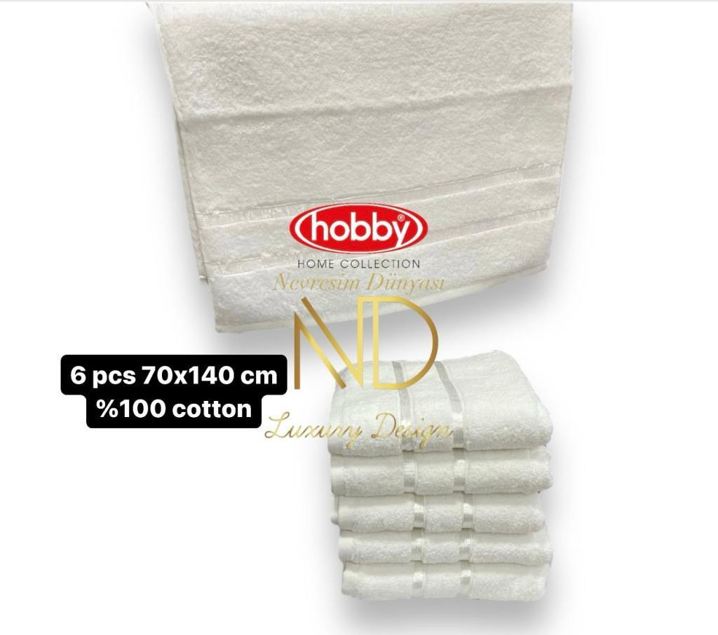 Hobby Dolce Beyaz 50x90 6'lı Havlu Seti