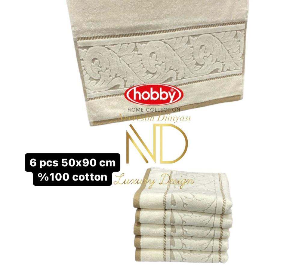 Hobby Sultan Krem 50x90 6'lı Havlu Seti