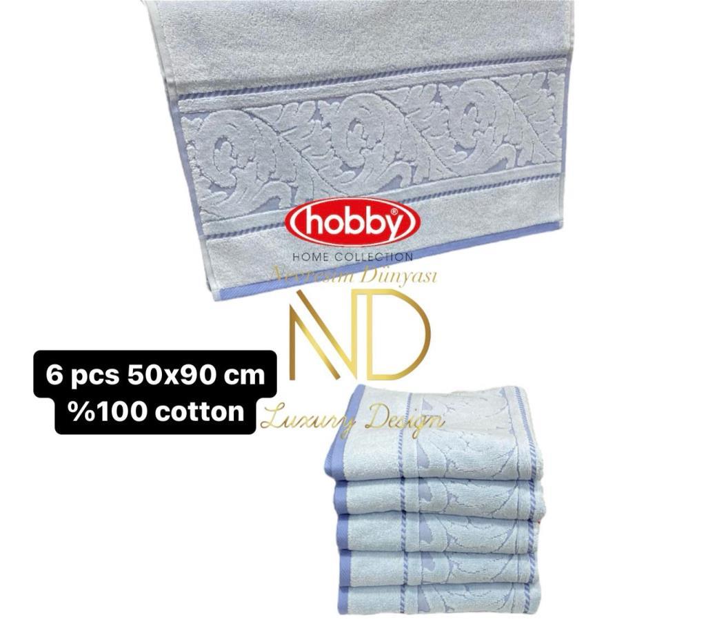 Hobby Sultan Mavi 50x90 6'lı Havlu Seti