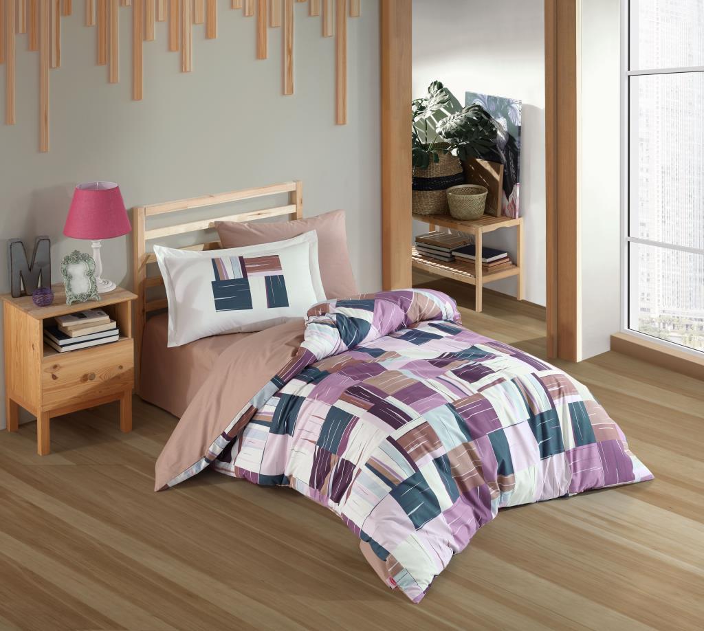Hobby Tek Kişilik Poplin Nevresim Takımı Dream Bordo