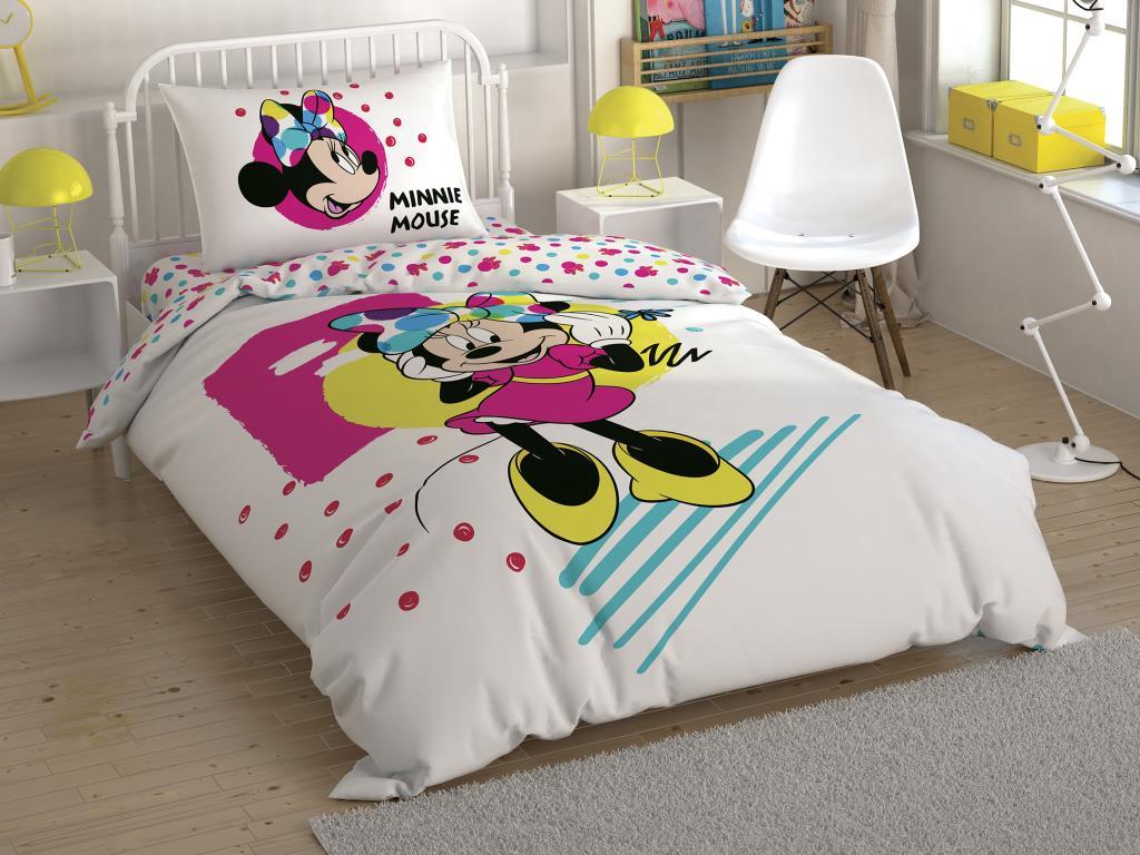 Taç Lisanslı Disney Minnie Colour Mayhem Tek Kişilik Nevresim Takımı